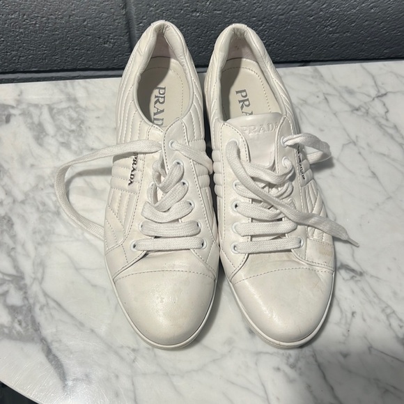 White Prada sneakers - Picture 1 of 4